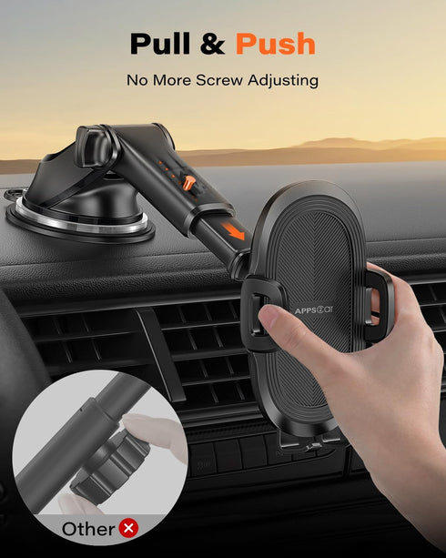 APPS2Car Suction Cup Phone Mount, Universal Phone Holders for Your Car Windshield/Dashboard/Window, Cell Phone Holder Car with Sticky Gel Pad, Com...