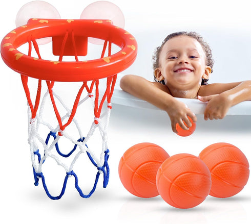 Bath Toys, Bathtub Basketball Hoop for Kids, Toddlers, Boys, and Girls, 3 Balls No Holes, Mold Free Bath Toys and Strong Suction Cup, Fun Bathtub ...