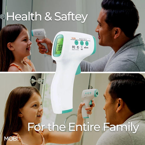MOBI - Non-Contact Forehead Digital Thermometer with Object Temperature Mode - Touchless with High Fever Indicator - No Touch Thermometer for Baby...