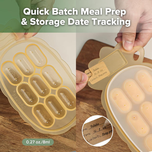 Haakaa Silicone Nibble Freezer Tray -Breastmilk Teething Popsicle Mold - Baby Fruit Food Feeder Teether Tray - Baby Food Maker - Ice Cube Tray - 4...