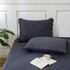 Navy Blue Pom Poms Pillowcases, Dark Blue Standard Queen 20x30 Inches Pillowcases Set of 2, 100% Washed Microfiber, Navy Fringe Pillow Shams, 2 Pa...