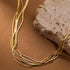 JINEAR Super Thin Herringbone Gold Choker Necklaces for Women, 14K Gold Filled Necklace Five Layer Cute Snake Chain Necklace Handmade Layered Gold...