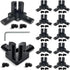 12Pcs Black 2020 Series 3-Way End Corner Bracket Connector with Screws + 1pcs Wrench for Slot 6mm 20S Aluminum Rail Accessories (12)...