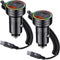 USB C Car Charger, 60W Super Fast Car Charger PD&QC 3.0 with 30W Type C Coiled Cable, Car Phone Charger for iPhone 15-8 Series/Samsung Galaxy S23-...