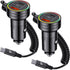 USB C Car Charger, 60W Super Fast Car Charger PD&QC 3.0 with 30W Type C Coiled Cable, Car Phone Charger for iPhone 15-8 Series/Samsung Galaxy S23-...