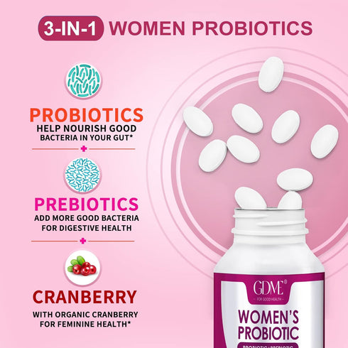 Women's Probiotics, 90 Tablets 90 Billion CFU 18 Strains, Contains Organic Prebiotic Cranberry,Probiotic Supplement for Digestion, Immunity, Women...