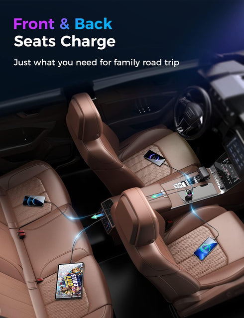 70W 4 Port Super Fast USB C Car Charger Adapter - A Must for Family Travel...