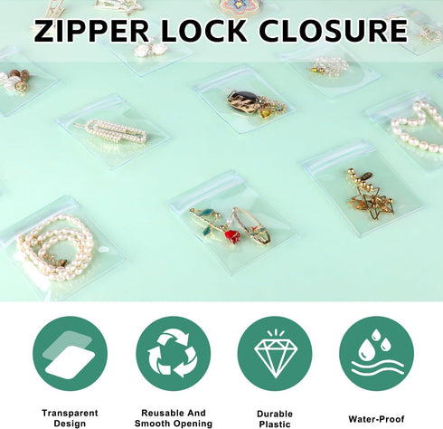 100 Pcs Small Plastic Bags,2.4''X3.1" Clear Plastic Jewelry Zip Bags,Mini Plastic Bags with Resealable Lock Seal Zipper,Small Ziplock Bags for Jew...