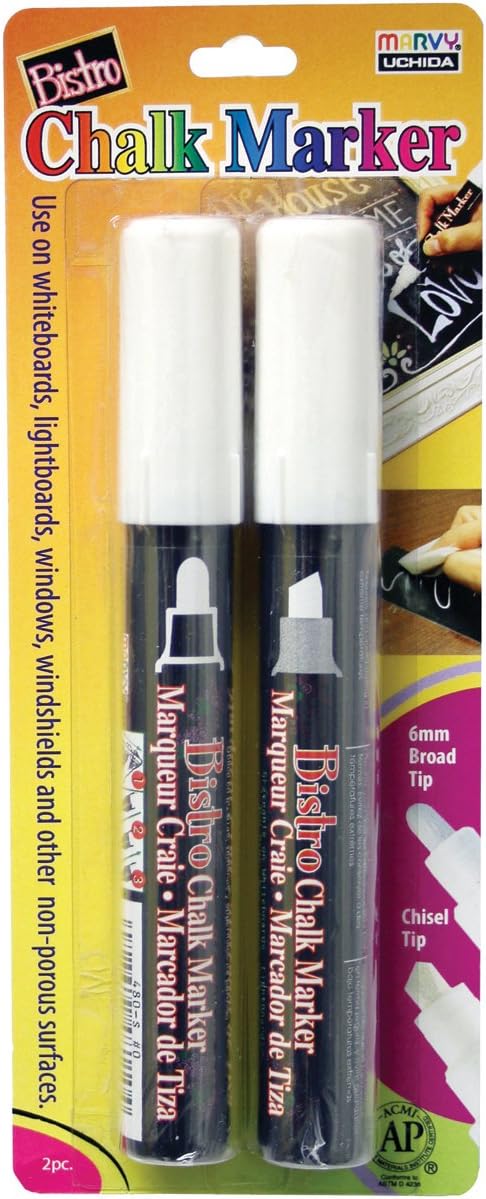 Uchida 4832-2A Bistro Chalk Marker Set 2/Pkg-White...
