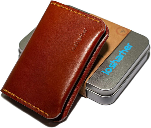 Leather Bifold Card Wallet Slim Minimalist Wallet for Women & Men Front Pocket Card Holder for 8 Credit Cards...