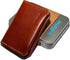 Leather Bifold Card Wallet Slim Minimalist Wallet for Women & Men Front Pocket Card Holder for 8 Credit Cards...