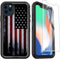 Compatible for American Flag iPhone 12 Case iPhone 12 Pro Case with Screen Protector Retro Old USA Flag Design for Men Boys 3-in-1 Heavy Duty Full...