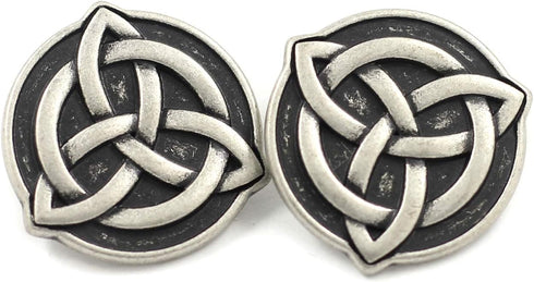 Bezelry 10 Pieces Celtic Trinity Knot Metal Shank Buttons. 22mm (7/8 inch) (Antique Silver)...