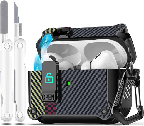 R-fun Compatible with AirPods Pro 2nd Generation 2023(USB-C),2022(Lightning Cable),1st Gen 2019 Charging Case, Full Drop Protection Auto Pop-Up Li...