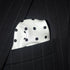 White Polka Dot Silk Pocket Square 100% Silk - Full-Sized 16"x16"...
