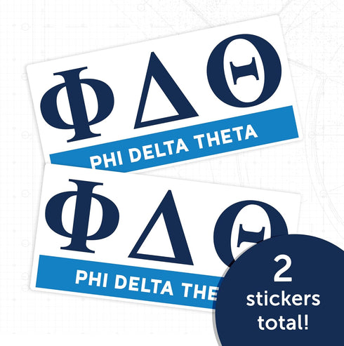 Desert Cactus Phi Delta Theta Sticker 2-Pack Decal Greek for Window Laptop Computer Car (Color/Letter Name Sticker)...