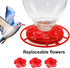 Hummingbird Feeder Flowers, 30 Sets Red Hummingbird Bird Feeder Flowers and 3 Hummingbird Feeder Cleaning Brushes, Multicolor Unique Replaceable H...