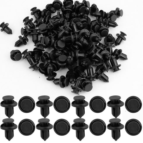 100pcs - 10mm Nylon Clips Plastic Push Type Rivet Retainer Fastener Bumper Pin Fender Flare Compatible with Honda Acura...