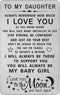 TANWIH Daughter I Love You Gifts Engraved Wallet Card, You Will Always Be My Baby Girl, To My Daughter Birthday Graduation Christmas Wedding Gifts...