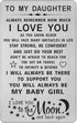 TANWIH Daughter I Love You Gifts Engraved Wallet Card, You Will Always Be My Baby Girl, To My Daughter Birthday Graduation Christmas Wedding Gifts...