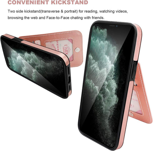 KIHUWEY Compatible with iPhone 12 Pro Max Case Wallet with Credit Card Holder, Premium Leather Magnetic Clasp Kickstand Heavy Duty Protective Cove...