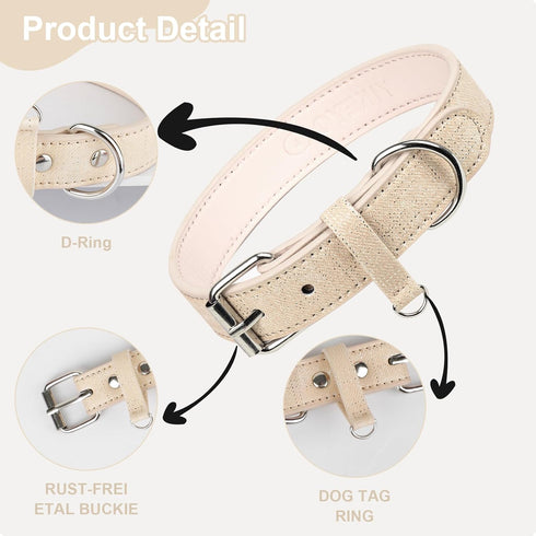 Dog Collar for Small Dog Girl Boy, Dog Collar for Medium Large Dogs, Puppy Collars Chihuahua Collar Adjustable Pet Cat Collar Pink Collar para Per...