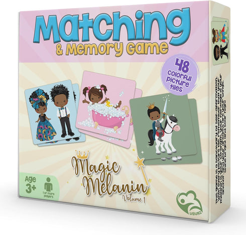 Matching Memory Game for Black and Brown Children | Educational Learning Toy for Boys & Girls Age 3+ Preschool Kids | Magic Melanin Vol 1...