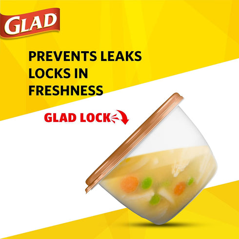 GladWare Home Deep Dish Food Storage Containers, Large Rectangle Holds 64 Ounces of Food, 3 Count Set | With Glad Lock Tight Seal, BPA Free Contai...