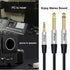 DTECH 3ft 3.5mm to 1/4 Adapter Audio Stereo Cable TRS 1/8 to Dual Quarter Inch TS 6.35mm Y Splitter Guitar AMP Aux Cord for Headphones Jack Laptop...