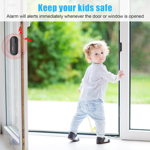 SanJie Door Window Alarm Sensors for Kids Safety/Home Security?Entry Alert when Door Opens 0-120 dB Volume Ajustable with 4 Modes DIY Kit Burglar ...