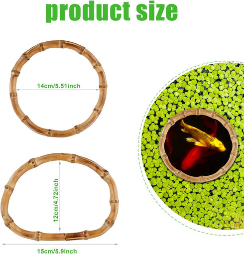 2pcs Aquarium Feeding Rings, Wooden Fish Feeding Rings Fish Tanks Plant Corral Floating Plant Feeding Rings for Keeping Floating Plants in Place F...