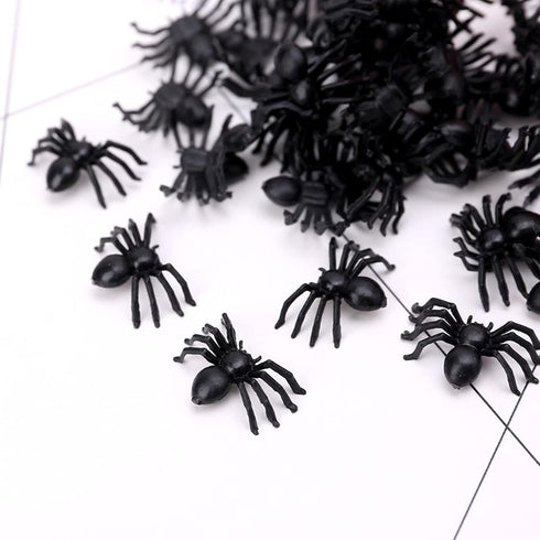 120 PCS Mini Fake Spider?Plastic Black Spider Toys, Simulated Insect Toys for Funny Prank Spider and Joke Halloween Party Supplies...