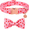 Valentine’s Day Dog Collar with Bow Tie, Valentine Bowtie Collar Puppy Girl Dog or Cat, Valentine’s Day & Wedding Gift Pet Collar, Cotton Pink Col...