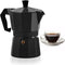 Mixpresso Black 3 Cup Moka Pot Cuban Coffee Maker, Moka Pot for Gas, Electric Stove Top, Classic Italian Coffee Maker, Stovetop Espresso Maker, Ca...