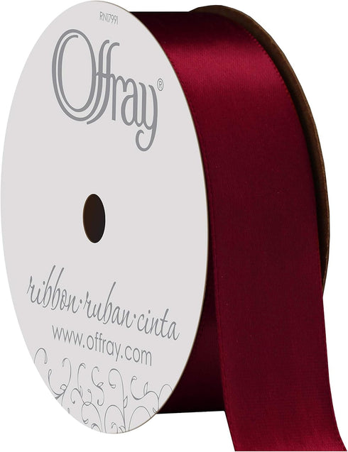 Berwick 329955 7/8" Wide Single Face Satin Ribbon, Sherry Red, 6 Yds...