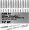 Silver Metallic Permanent Markers, 12 Pack Silver Metallic Marker Pens for Artist Illustration, Industrial Marking, DIY Crafts, Gift Card Making...