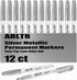 Silver Metallic Permanent Markers, 12 Pack Silver Metallic Marker Pens for Artist Illustration, Industrial Marking, DIY Crafts, Gift Card Making...