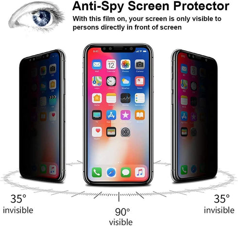 for Motorola G Play 2023 Privacy Screen Protector - 2 Pack Front Private Tempered Glass Screen Protector + 2 Pack Camera Lens Protector, Anti-Scra...