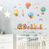 DECOWALL DA4-1406 Animal Train and Hot Air Balloons Kids Wall Stickers Wall Decals Peel and Stick Removable Wall Stickers for Kids Nursery Bedroom...