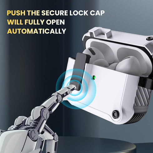 Lopnord for AirPod Pro Case Cover (2023/2022/2019) with Cleaner kit, Automatic Lock Shockproof Case Compatible with AirPods Pro 2nd Generation/1st...