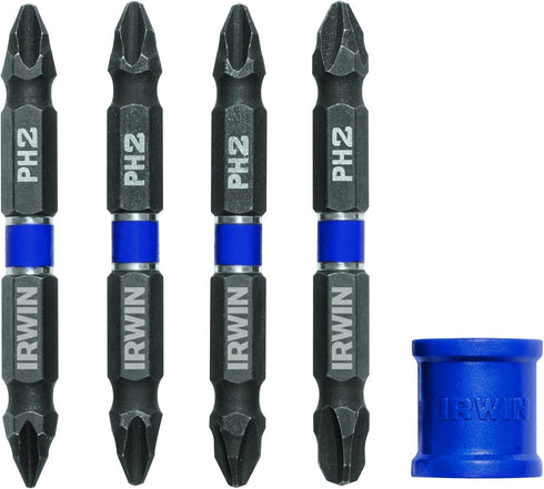 IRWIN Tools IMPACT Performance Series Double-Ended Screwdriver Power Bit, Phillips, 2 3/8-inch length, 5-Piece Set with Magnetic Screw Hold Attach...