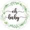 None Brand 50 Pcs Greenery Baby Shower Thank You Labels, 2 Inch Round Stickers, Green Leaf Design, Botanical Baby Stickers...