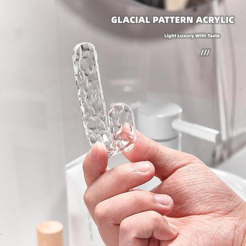 Self Adhesive Hooks 8 Pcs Acrylic Hook Wall Hooks for Bathroom Kitchen Office Sticky Hooks for Door Closet Decorative Wall Hanger Waterproof Home ...