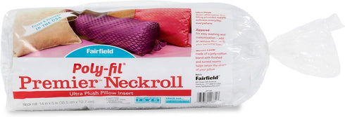 Fairfield Poly-Fil Premier Neckroll Ultra Plush Pillow Insert, 14 x 5-Inch, White...
