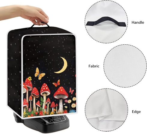 Moon Mushroom Coffee Maker Cover Stain Resistant Washable Covers with Handle Coffee Maker Toaster Machine Protection Cover Kitchen Accessories Pro...