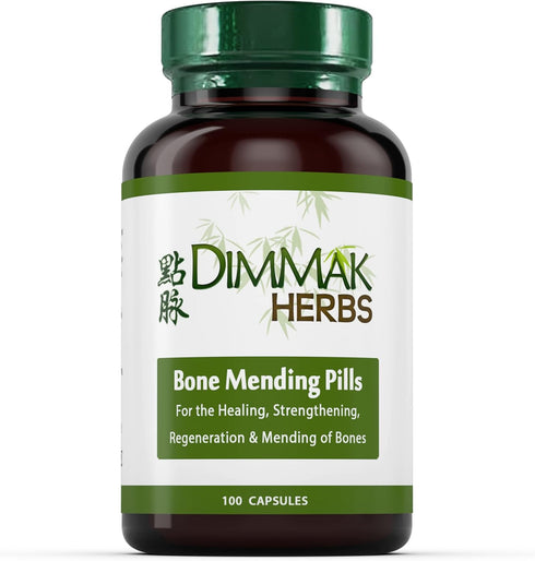 Certified Organic Bone Mending Pills by Dimmak Herbs, Bone Fracture Healing Supplement, Bone Strengthening Pills, Chinese Medicine Herbs - 100 cap...