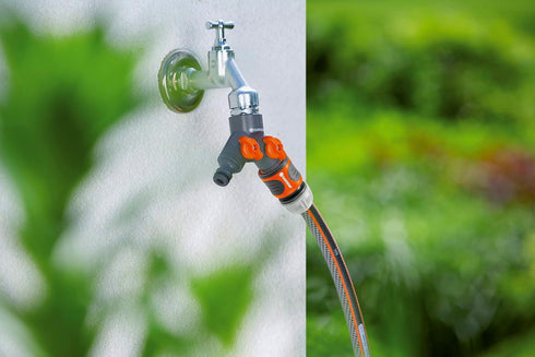 Gardena 36938 Garden Hose Y-Valve With Flow Control Valves, Connect 2 Hoses to 1 Tap, Made in Germany...
