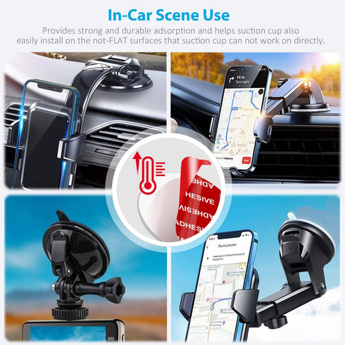 AZXYI Very High Bond Sticky Adhesive, 6 Pack Dashboard Pad Mounting Disk Adhesive Replacement Kit, Double-Sided Stickers for Suction Cup Dashboard...