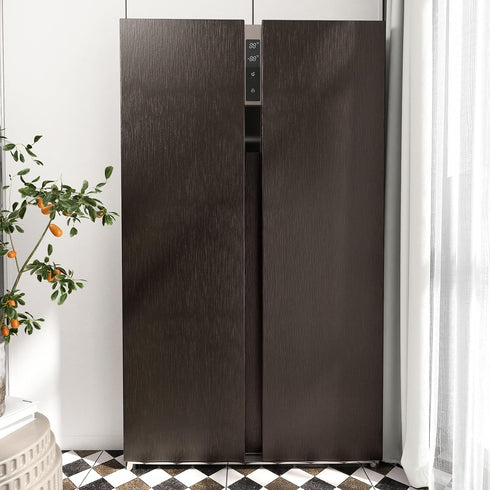 Dark Brown Stainless Steel Contact Paper Metal Brushed Peel and Stick Wallpaper for Bathroom Kitchen Thick Heat Resistant Brown Contact Paper for ...