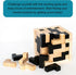 Wooden Brain Teaser Puzzle Cube: Cool Office Gadgets for Desk, Block Puzzles & Cube Puzzle for Adults and Teens | Educational Toy | 54 L-Shaped Pi...